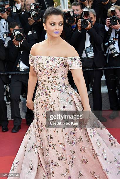 Aishwarya Rai attends the 'From The Land Of The Moon ' premiere during the 69th annual Cannes Film Festival at the Palais des Festivals on May 15,...