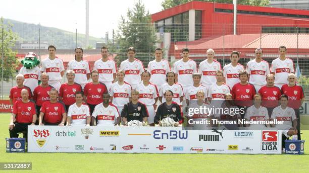 Team picture during the team presentation of VFB Stuttgart for the Bundesliga Season 2005 - 2006 on June 30, 2005 in Stuttgart, Germany. Front row...