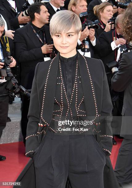 Li Yuchun attends the 'From The Land Of The Moon ' premiere during the 69th annual Cannes Film Festival at the Palais des Festivals on May 15, 2016...