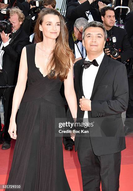 Thomas Langmann and his guest attend the 'From The Land Of The Moon ' premiere during the 69th annual Cannes Film Festival at the Palais des...