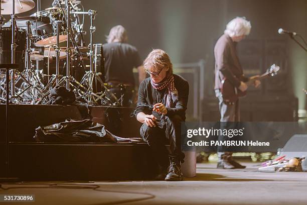 The french rock group Les Insus, former Telephone, on concert in Amiens, in rehearsal, backstages and on stage.Jean-Louis Aubert.