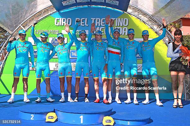 40th Giro Del Trentino 2016/ Stage 1 Podium/ Astana Pro Team / NIBALI Vincenzo / AGNOLI Valerio / CAPECCHI Eros / FUGLSANG Jakob / KANGERT Tanel /...