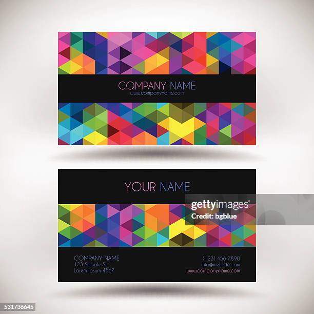 business card template with abstract geometric background - letterpress stock illustrations