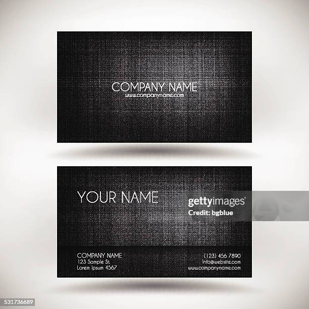 business card template with black canvas texture - fiber paper texture stock illustrations