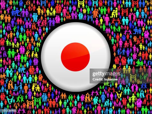 japan flag on stick figure royalty free vector art pattern - family tree icon vector stock illustrations