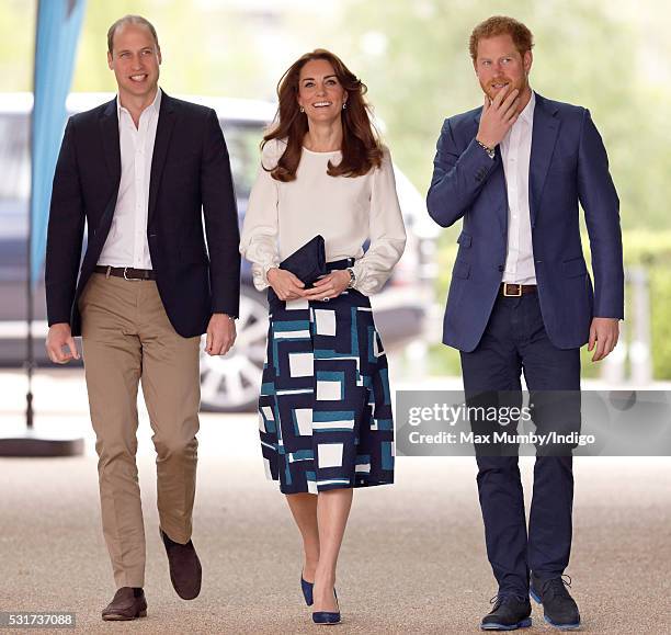 Prince William, Duke of Cambridge, Catherine, Duchess of Cambridge and Prince Harry attend the launch of the Heads Together campaign to eliminate...