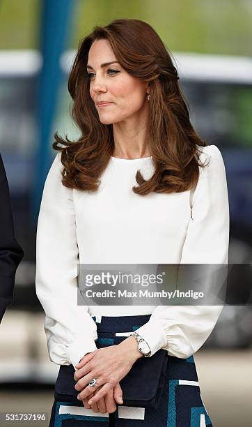 Catherine, Duchess of Cambridge attends the launch of the Heads Together campaign to eliminate stigma on mental health at the Queen Elizabeth Olympic...