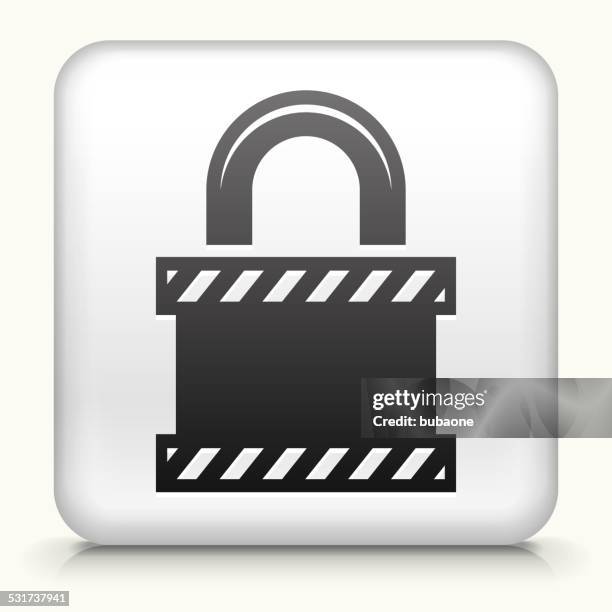 square button with security lock royalty free vector art - security guard white background stock illustrations
