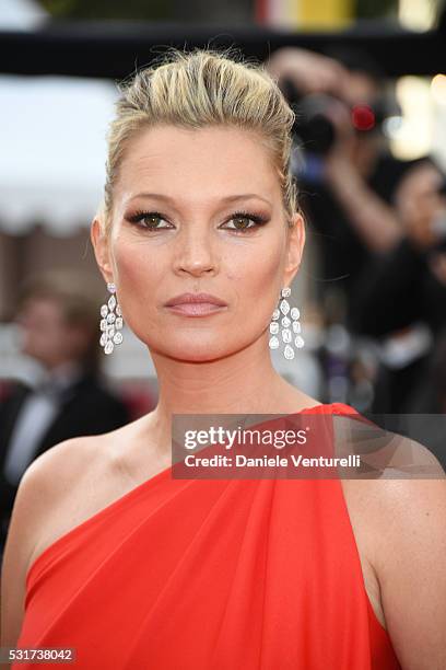 Model Kate Moss attends the 'Loving' premiere during the 69th annual Cannes Film Festival at the Palais des Festivals on May 16, 2016 in Cannes, .