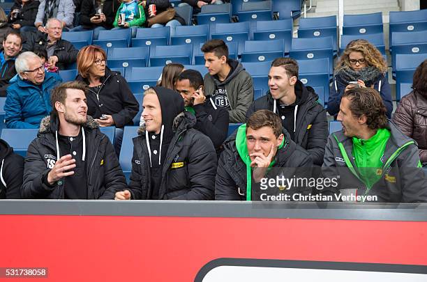 Havard Nordtveit, Oscar Wendt, Andreas Christensen and Roel Brouwers of Borussia Moenchengladbach during a visit to a match of FC Luzern - FC Basel...