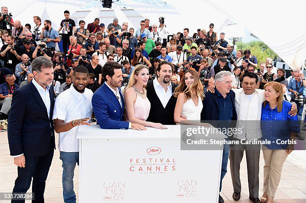 Producer Carlos Garcia de Paredes, actors Usher, Edgar Ramirez, producer Claudine Jakubowicz, director Jonathan Jakubowicz, actors Ana de Armas,...