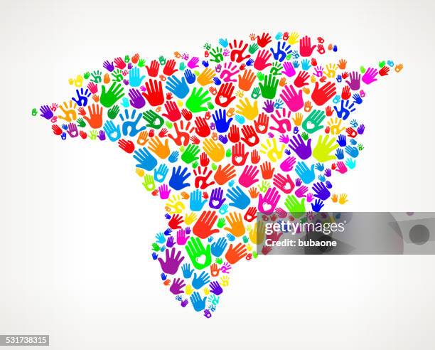 greenland hand prints royalty free vector art pattern - hand holding piece of cake stock illustrations