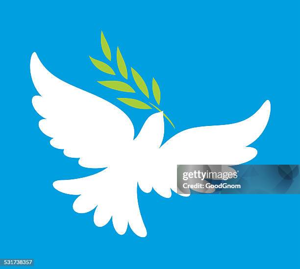 stockillustraties, clipart, cartoons en iconen met dove of peace - tortelduif