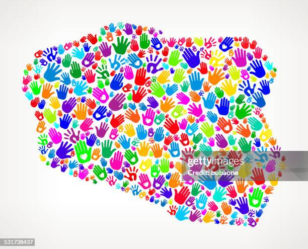 poland hand prints royalty free vector art pattern - easy clean stock illustrations
