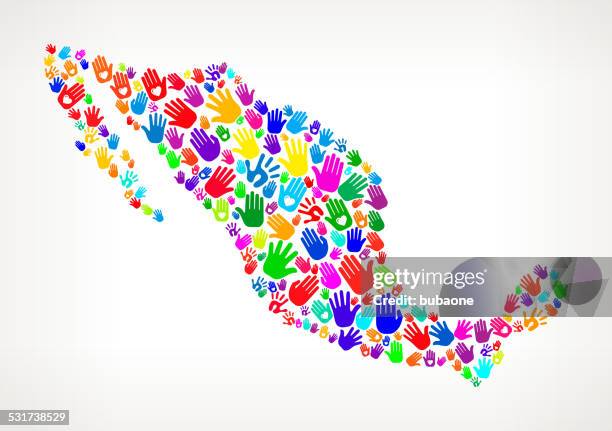 mexico hand prints royalty free vector art pattern - mexico wall stock illustrations