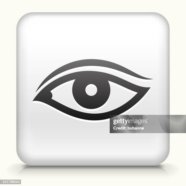 square knopf mit sexy augen-design, vektor-symbol - choroid stock-grafiken, -clipart, -cartoons und -symbole