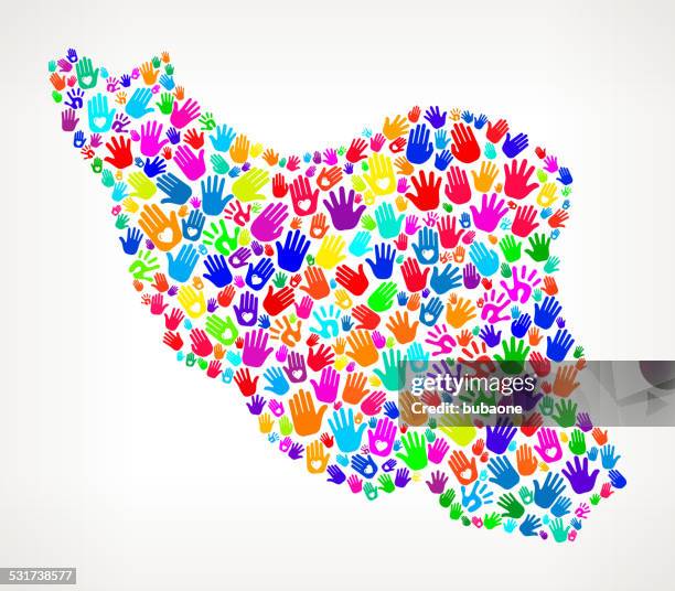 iran hand prints royalty free vector art pattern - middle eastern children stock illustrations