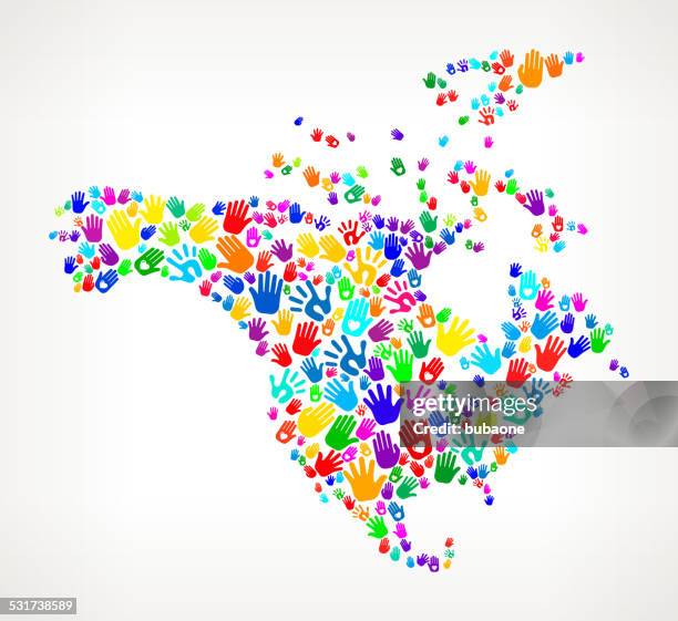 north america hand prints royalty free vector art pattern - mexico wall stock illustrations