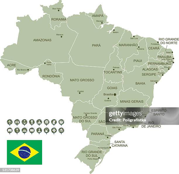 ilustrações de stock, clip art, desenhos animados e ícones de mapa do brasil - ceará state brazil