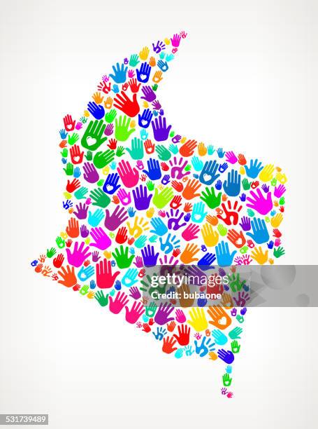 columbia hand prints royalty free vector art pattern - portrait simple background stock illustrations