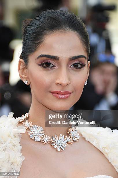 Sonam Kapoor attends the 'Loving' premiere during the 69th annual Cannes Film Festival at the Palais des Festivals on May 16, 2016 in Cannes, .