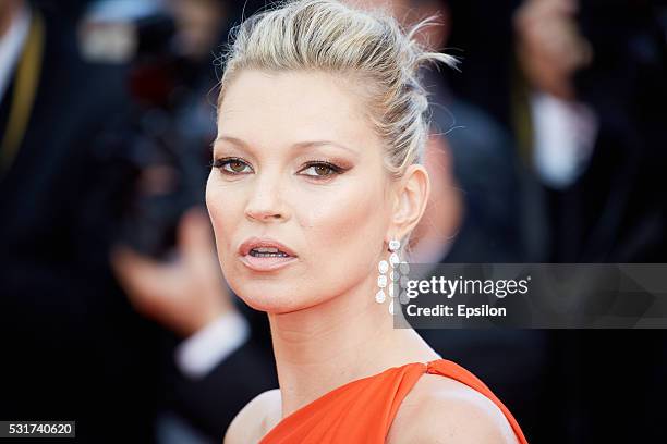 Kate Moss attends the screening of "Loving" at the annual 69th Cannes Film Festival at Palais des Festivals on May 16, 2016 in Cannes, France.