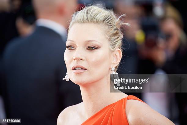 Kate Moss attends the screening of "Loving" at the annual 69th Cannes Film Festival at Palais des Festivals on May 16, 2016 in Cannes, France.