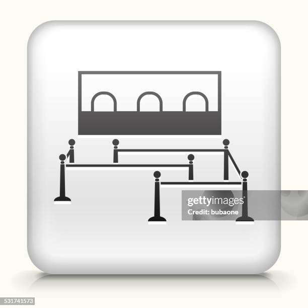 square button with waiting line - saving up for a rainy day stock illustrations