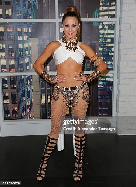 Ligia Uriarte is seen backstage during "Nuestra Belleza Latina" at Univision Studios on May 16, 2016 in Miami, Florida.