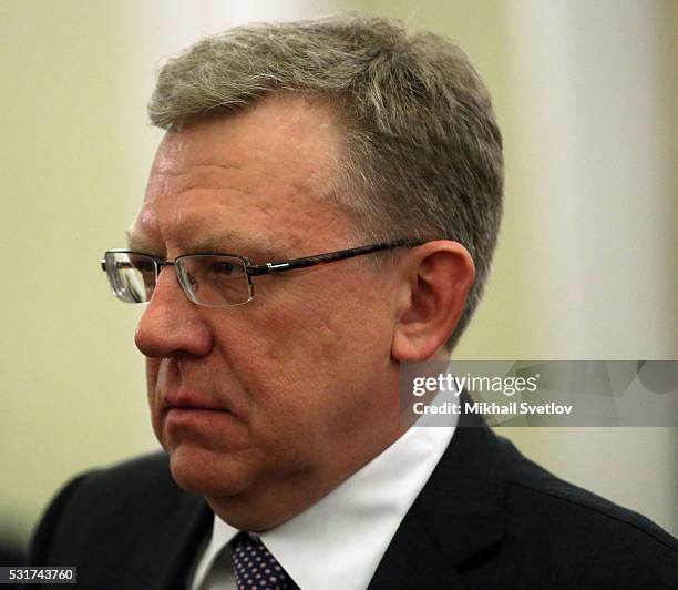 Russian Presidential Economic Council Head Alexei Kudrin attends the Moscow Easter Festival at Moscow Chaikovsky Conservatory on May 16, 2016 in...