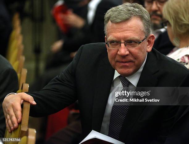 Russian Presidential Economic Council Head Alexei Kudrin attends the Moscow Easter Festival at Moscow Chaikovsky Conservatory on May 16, 2016 in...