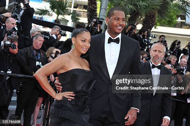 La La Anthony and her husband Carmelo Anthony attend the "Loving" premiere during the 69th annual Cannes Film Festival at the Palais des Festivals on...