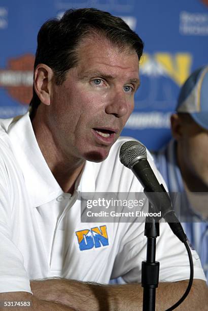 General manager Kiki Vandeweghe of the Denver Nuggets during a press conference on June 30, 2005 at the Pepsi Center in Denver, Colorado. NOTE TO...