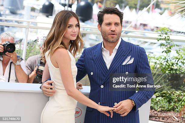 Ana de Armas and Edgar Ramirez attend the "Hands Of Stone" Photocall during the 69th annual Cannes Film Festival on May 16, 2016 in Cannes, France.