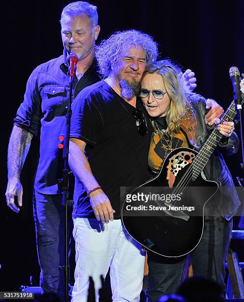 James Hetfield, Sammy Hagar and Melissa Etheridge perform at the 3rd Annual Acoustic-4-A-Cure concert, a Benefit for the Pediatric Cancer Program at...
