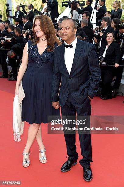 Actor and director Pascal Legitimus and his wife Adriana Santini attend the "Loving" premiere during the 69th annual Cannes Film Festival at the...