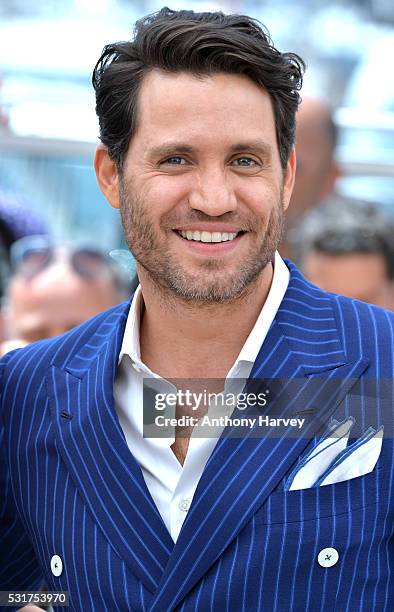 Edgar Ramirez attends the 'Hands Of Stone' Photocall at the annual 69th Cannes Film Festival at Palais des Festivals on May 16, 2016 in Cannes,...