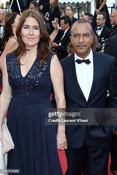 Pascal Legitimus and his wife Adriana Santini attend the 'Loving' premiere during the 69th annual Cannes Film Festival at the Palais des Festivals on...