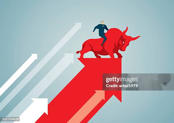 bull - börsenhausse stock-grafiken, -clipart, -cartoons und -symbole