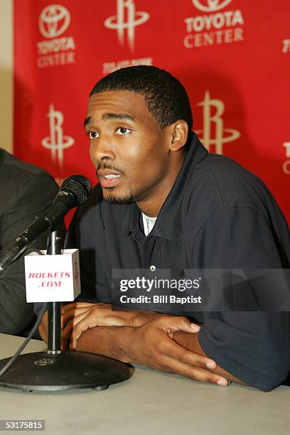 The Houston Rockets first round draft pick, Luther Head talks to the media during a press conference June 29, 2005 at the Toyota Center in Houston,...