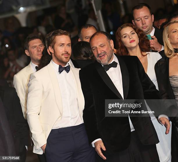 Producer Joel Silver and actor Ryan Gosling attend a screening of "The Nice Guys" at the annual 69th Cannes Film Festival at Palais des Festivals on...