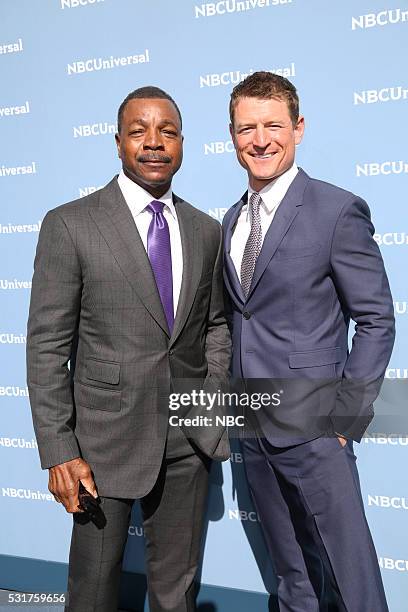 NBCUniversal Upfront in New York City on Monday, May 16, 2016" -- Pictured: Carl Weathers and Philip Winchester, "Chicago Justice" on NBC --