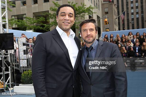 NBCUniversal Upfront in New York City on Monday, May 16, 2016" -- Pictured: Harry Lennix "The Blacklist" and Raul Esparza, "Law and Order: Special...