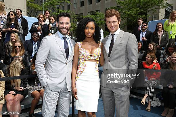 NBCUniversal Upfront in New York City on Monday, May 16, 2016" -- Pictured: Colin Donnell, Yaya DaCosta, Nick Gehlfuss, "Chicago Med" on NBC --