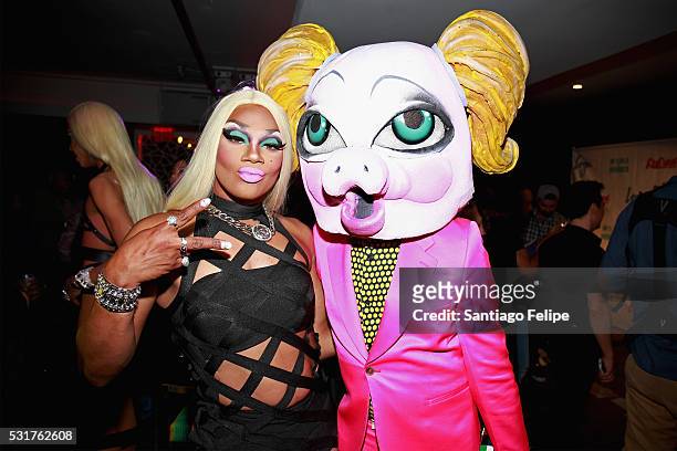 Chi Chi DeVayne and Mx Qwerrrk attend the RuPaul's Drag Race Season 8 Finale Party at Stage 48 on May 16, 2016 in New York City.