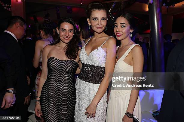 Lola Karimova-Tillyaeva and guests attend The Harmonist Cocktail Party during The 69th Annual Cannes Film Festival at Plage du Grand Hyatt on May 16,...
