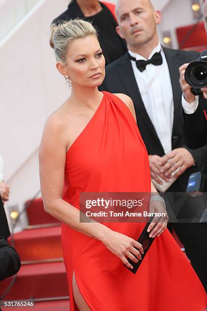 Kate Moss attends a screening of "Loving" at the annual 69th Cannes Film Festival at Palais des Festivals on May 16, 2016 in Cannes, France.