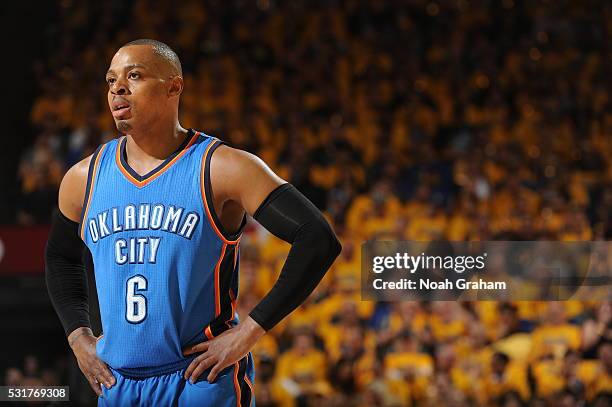 Randy Foye of the Oklahoma City Thunder during Game One of the Western Conference Finals during against the Golden State Warriors the 2016 NBA...