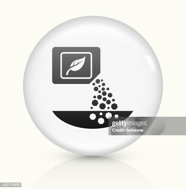 fertilizer icon on white round vector button - fertilizer stock illustrations