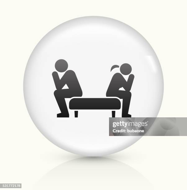 relationship problems icon on white round vector button - couple ignoring stock illustrations